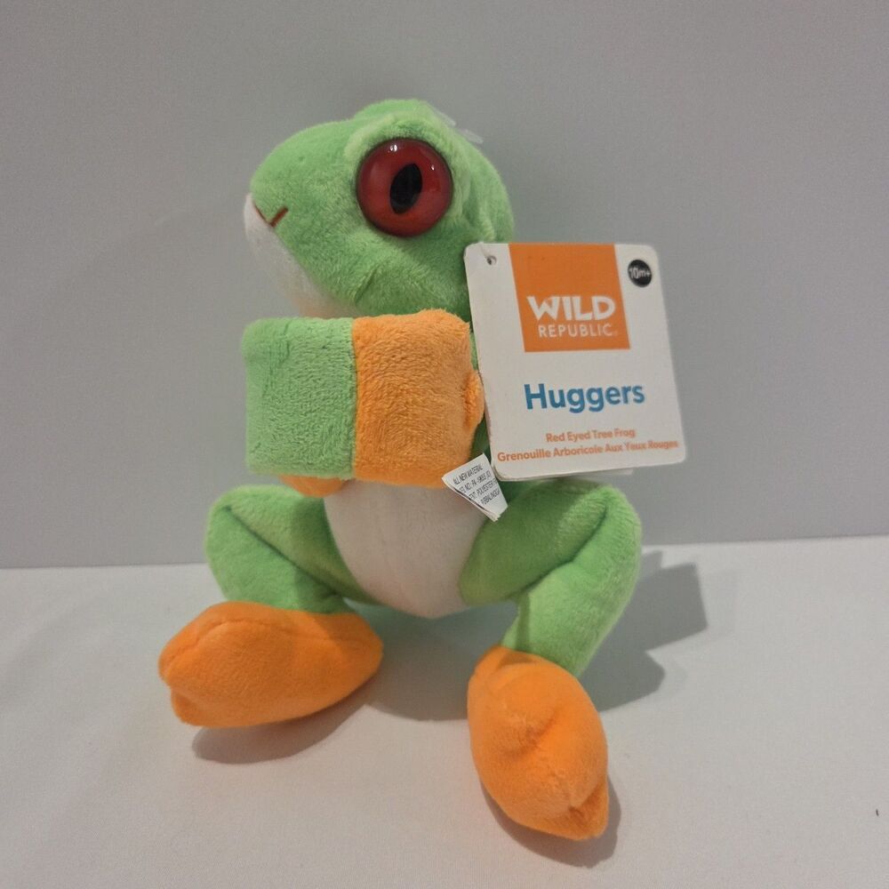 Wild Republic Green Tree Frog Plush Wrist Hugger Stuffed Animal Toy 8"